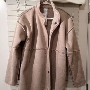 Banana Republic reversible coat brown faux suede & brown faux fur